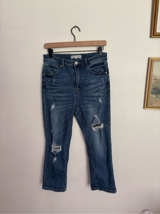 Risen Jeans Denim - RISEN Distressed Straight Leg Ankle Comfort Stretch Blue Jeans Women’s size 29